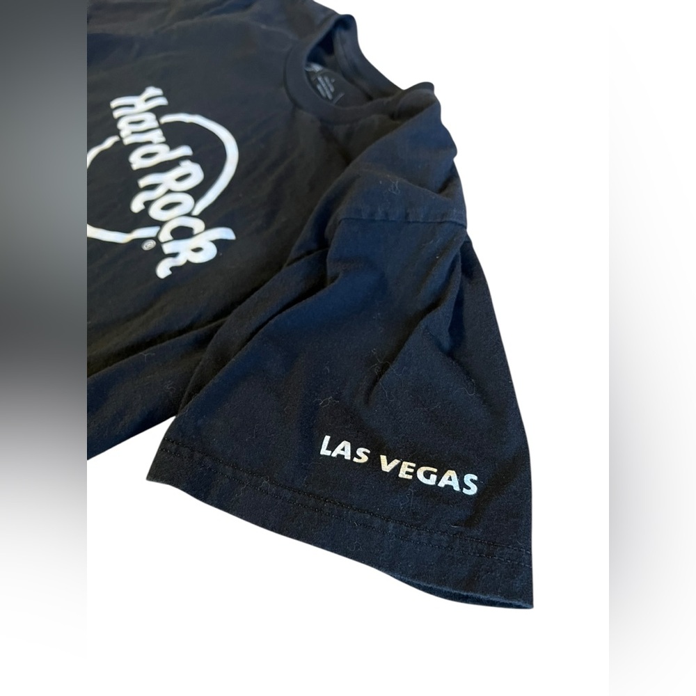 HARD ROCK LAS VEGAS Black Logo T-shirt Sz L Made In Nicaragua Crewneck Cotton - Picture 2 of 6